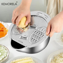 Load image into Gallery viewer, KEMORELA 2 in1 Wash and Cut Vegetable Drain Bowl Stainless Steel 304 Rice Washing Bowl Fruit And Vegetable Strainer Kitchen Tool
