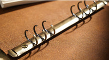 Load image into Gallery viewer, Vintage Leather Ring Binder Notebook
