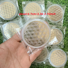 Load image into Gallery viewer, Selenite Charging Plate with Flower of Life Design, about 6–7cm
