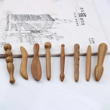 Load image into Gallery viewer, Natural Wooden Acupoint Stick Dial Stick Meridian Pen Massage Stick Body Meridian Stress Relief Foot Sole Acupoint Massage Tools
