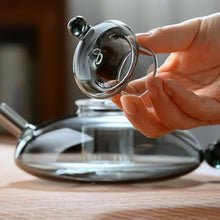 Load image into Gallery viewer, Glass Flower Tea Teapot, 600ml, Anthracite Grey
