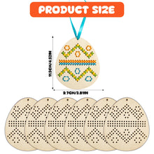 Load image into Gallery viewer, Easter Wooden Cross Stitch Kit DIY Easter Bunny Egg Wood Ornament Hanging Decor Easter Party for Kids Arts Crafts Activity Party
