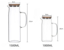 Load image into Gallery viewer, 1000ML/1500ML Thick Glass Kettle with Bamboo Lid &amp; Filter
