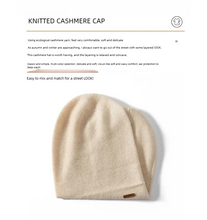 Load image into Gallery viewer, 100% Cashmere Knit Beanie - Unisex Hat
