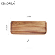 Load image into Gallery viewer, 1PCS Acacia Wood Coffee Tray Food CupTrays Decorative Wood Tray Dessert Bamboo Tray Gongfu Tea Tray Kitchen Storage Accessories
