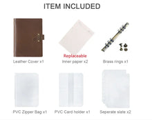 Load image into Gallery viewer, Vintage Leather Ring Binder Notebook
