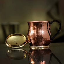 Load image into Gallery viewer, Handmade Copper Mug with Lid, 500ml
