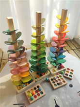 Load image into Gallery viewer, High Quality Rainbow Music Sounding Trees Wooden Petals Assembly and  Marble Run Balls Tracking Kids Educational Toys
