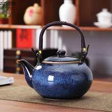 Load image into Gallery viewer, Large Ceramic Teapot with Top Handle and Infuser
