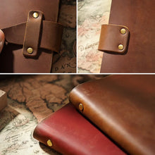 Load image into Gallery viewer, Vintage Leather Ring Binder Notebook
