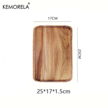 Load image into Gallery viewer, 1PCS Acacia Wood Coffee Tray Food CupTrays Decorative Wood Tray Dessert Bamboo Tray Gongfu Tea Tray Kitchen Storage Accessories
