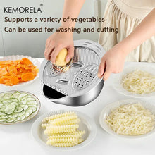 Load image into Gallery viewer, KEMORELA 2 in1 Wash and Cut Vegetable Drain Bowl Stainless Steel 304 Rice Washing Bowl Fruit And Vegetable Strainer Kitchen Tool
