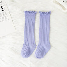 Load image into Gallery viewer, Ruffle-Top Cotton Knee Socks for Little Ones
