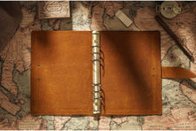Load image into Gallery viewer, Vintage Leather Ring Binder Notebook

