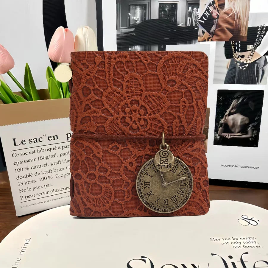 Mini Leather Pocket Notebook - Portable Retro Sketchbook & Daily Planner