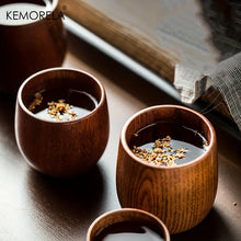 Load image into Gallery viewer, 2PCS KEMORELA Japanese Tea Cup, Wooden Water Cup, Drinking Cups, Summer Winter Drinkware, Home Kitchen Items, 5.7OZ/170ML
