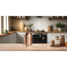 Load image into Gallery viewer, 100% Pure Copper water Dispenser Storage Tank Pot, Stainless Steel Faucet spigot and Lid included
