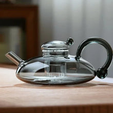 Load image into Gallery viewer, Glass Flower Tea Teapot, 600ml, Anthracite Grey
