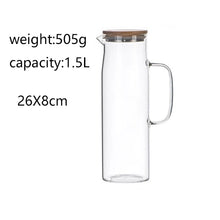 Load image into Gallery viewer, 1000ML/1500ML Thick Glass Kettle with Bamboo Lid &amp; Filter
