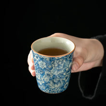 Load image into Gallery viewer, Blue and White Crackle Glaze Teacup, 110ml
