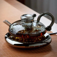 Load image into Gallery viewer, Glass Flower Tea Teapot, 600ml, Anthracite Grey
