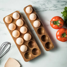 Load image into Gallery viewer, Japanese Style Wooden Double Row Egg Storage Box Home Organizer Rack Eggs Refrigerator Holder Kitchen Fresh Keeping Accessories
