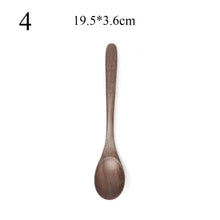Load image into Gallery viewer, Flatware Soup Wooden Black Walnut Honey Tea Scoops Coffee Spoons Rice Shovel Spoon

