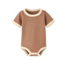 Load image into Gallery viewer, Color Matching Newborn Baby Organic Cotton Summer Rompers Short Sleeve Soft Skin-friendly Romper Pajamas Infant Tops Jumpsuit
