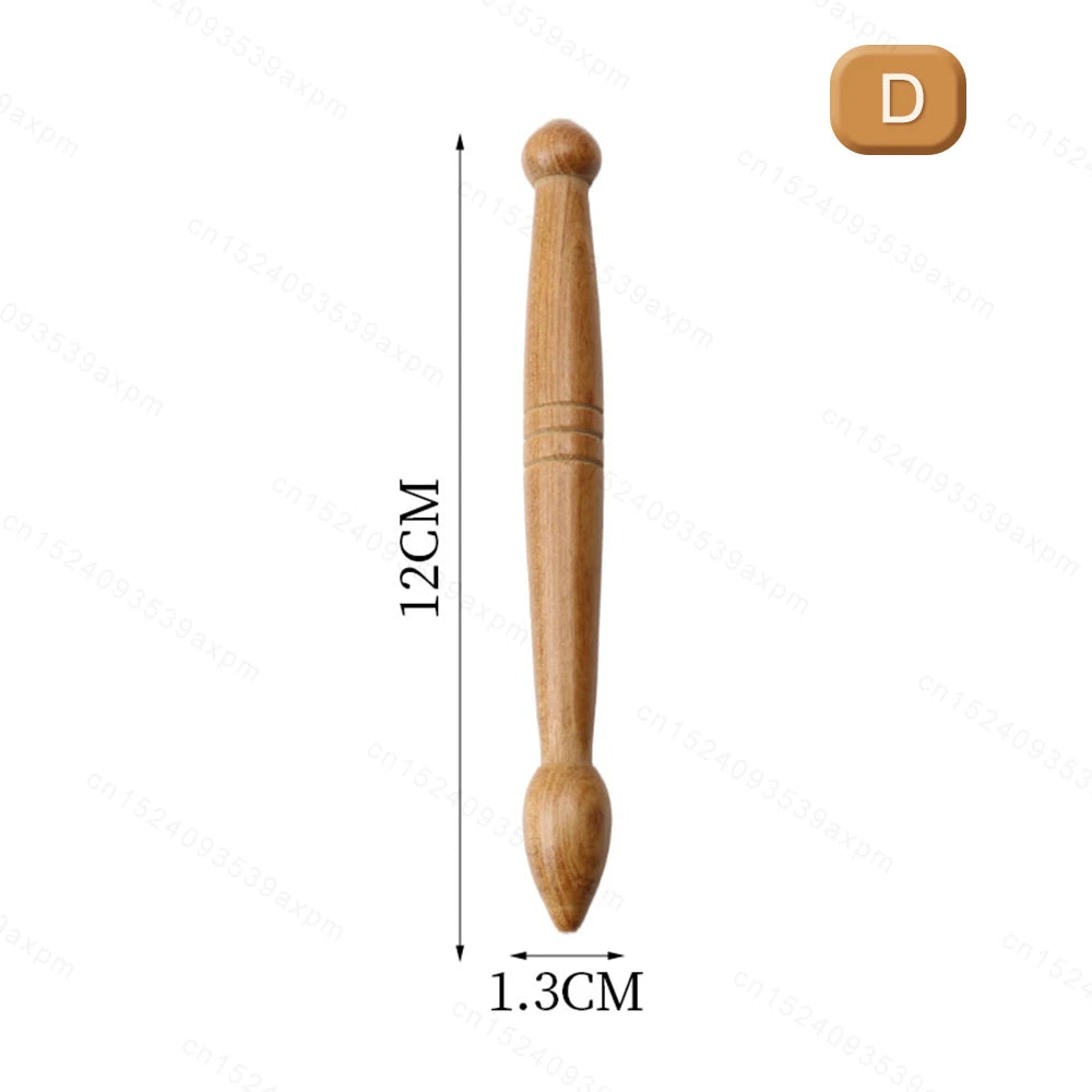 Natural Wooden Acupoint Stick Dial Stick Meridian Pen Massage Stick Body Meridian Stress Relief Foot Sole Acupoint Massage Tools