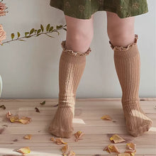 Load image into Gallery viewer, Ruffle-Top Cotton Knee Socks for Little Ones
