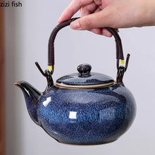 Load image into Gallery viewer, Large Ceramic Teapot with Top Handle and Infuser

