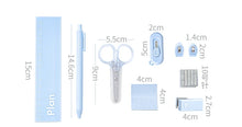 Load image into Gallery viewer, 10-Piece Student Stationery Set – Stapler, Ruler, Scissors, Pens &amp; Sticky Notes
