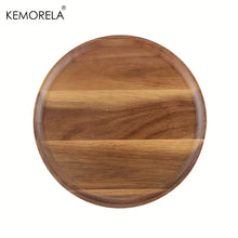 Load image into Gallery viewer, Handmade Acacia Wood Round Plate - Sushi, Dessert &amp; Bread Dish
