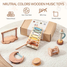 Load image into Gallery viewer, 7pc Wooden Music Instruments Set
