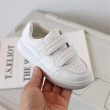 Load image into Gallery viewer, Genuine Leather Children Shoes Unisex White Kids Sneakers Breathable Soft Sole Outdoor Tennis Fashion Toddler Boys Girls Shoes
