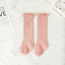 Load image into Gallery viewer, Ruffle-Top Cotton Knee Socks for Little Ones
