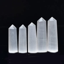 Load image into Gallery viewer, Selenite Tower, Natural, Six-Sided Point, 50–80mm
