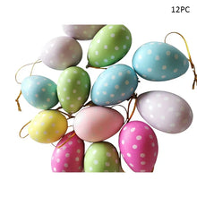 Load image into Gallery viewer, 12pcs Easter Artificial Eggs Decors for Home Colorful Easter Eggs Hanging Craft Kids Gift Favor Easter Chicks Party Decor 2025
