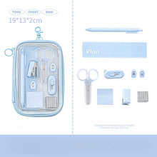 Load image into Gallery viewer, 10-Piece Student Stationery Set – Stapler, Ruler, Scissors, Pens &amp; Sticky Notes

