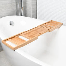Load image into Gallery viewer, Expandable Luxury Wooden Bathtub Caddy Tray Accessories 23.62&#39;&#39;-34.25&#39;&#39; Soap Dish Non Slip Tablet Holder

