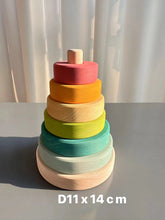 Load image into Gallery viewer, Pastel wooden ring stacker tower
