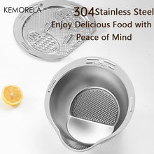 Load image into Gallery viewer, KEMORELA 2 in1 Wash and Cut Vegetable Drain Bowl Stainless Steel 304 Rice Washing Bowl Fruit And Vegetable Strainer Kitchen Tool
