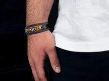 Load image into Gallery viewer, Tiger's Eye and Leather Bracelet, Magnetic Clasp
