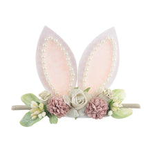 Load image into Gallery viewer, Lovely Baby Girls Easter Day Headband Rabbit Ear Newborn Photo Props Cute Elastic Flower Crown Hairbands Party Hair Accessories
