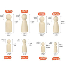 Load image into Gallery viewer, Wooden peg dolls
