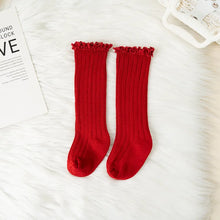 Load image into Gallery viewer, Ruffle-Top Cotton Knee Socks for Little Ones
