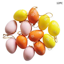 Load image into Gallery viewer, 12pcs Easter Artificial Eggs Decors for Home Colorful Easter Eggs Hanging Craft Kids Gift Favor Easter Chicks Party Decor 2025
