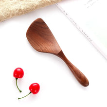 Load image into Gallery viewer, Flatware Soup Wooden Black Walnut Honey Tea Scoops Coffee Spoons Rice Shovel Spoon

