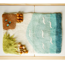 Load image into Gallery viewer, Wool Felt Playscape Play Mat River Fall House Doll Playscape Small World Pretend Play Children Montessori Waldorf Inspired Toy
