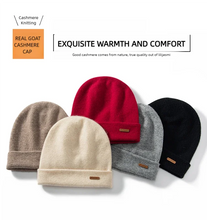 Load image into Gallery viewer, 100% Cashmere Knit Beanie - Unisex Hat
